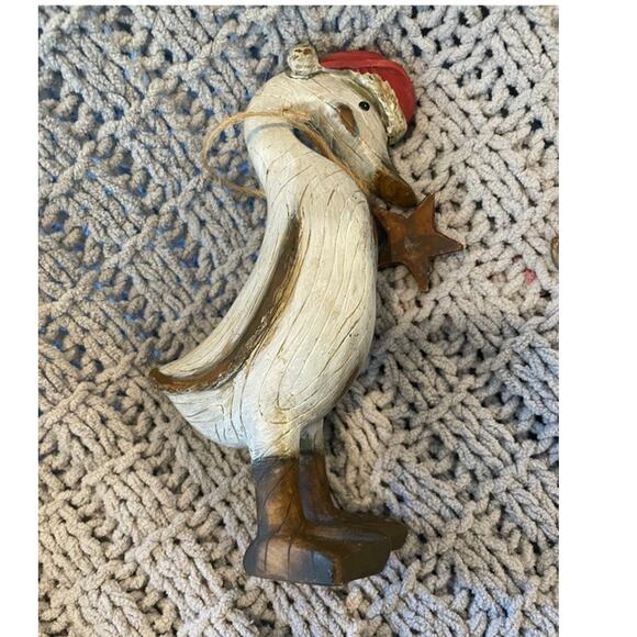 Set of 3 Antiqued Wood Look Geese for Christmas - Picture 5 of 7